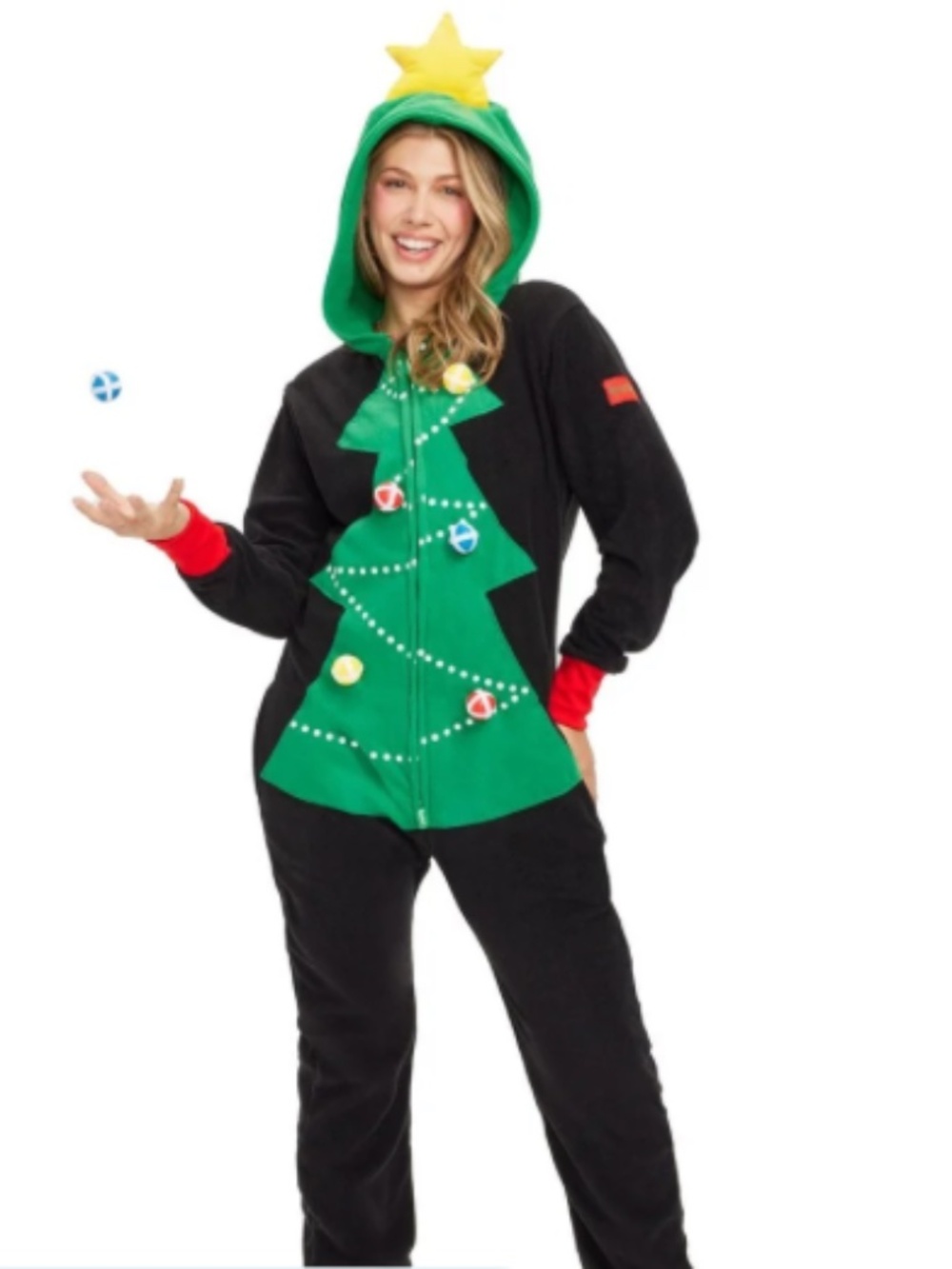 Tipsy Elves Christmas Tree Toss Game Jumpsuit XL NWT Holiday Costume